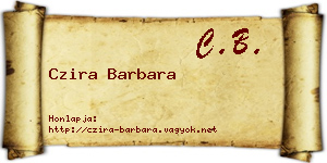 Czira Barbara névjegykártya
